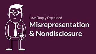 Misrepresentation and Nondisclosure  Contracts  Defenses amp Excuses [upl. by Zinck]