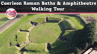 CAERLEON ROMAN BATHS amp AMPHITHEATRE WALES  Walking Tour  Pinned on Places [upl. by Westberg]