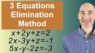 Solving Systems of 3 Equations Elimination [upl. by Ettevy]