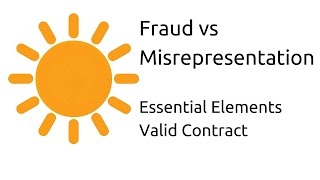 Fraud vs Misrepresentation  Other Essential Elements of a Valid Contract  CA CPT  CS amp CMA [upl. by Noguchi]